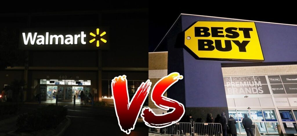 Image showcasing competiton between walmart and Best Buy